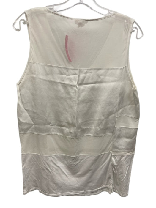 Helmut Lang Size M White Cotton Mesh Detail Sleeveless Top White / M