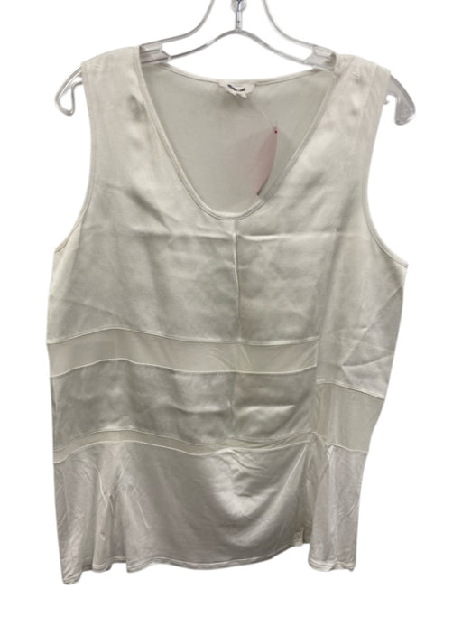 Helmut Lang Size M White Cotton Mesh Detail Sleeveless Top White / M