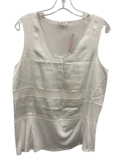 Helmut Lang Size M White Cotton Mesh Detail Sleeveless Top White / M