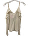 A.L.C. Size 8 Off White Silk Long Sleeve Adjustable Strap Crepe Ruffles Top Off White / 8