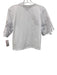 Veronica Beard Size M White Cotton Blend Lace Detail Crew Neck Short Sleeve Top White / M