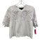Veronica Beard Size M White Cotton Blend Lace Detail Crew Neck Short Sleeve Top White / M