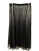 Bottega Veneta Size L Black Poly Blend Mesh Metallic Accordian Pleat Skirt Black / L