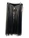 Bottega Veneta Size L Black Poly Blend Mesh Metallic Accordian Pleat Skirt Black / L