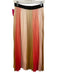 Maje Size 2 Pink, Orange & Multi Polyester Elastic Waist Pleated Stripe Skirt Pink, Orange & Multi / 2