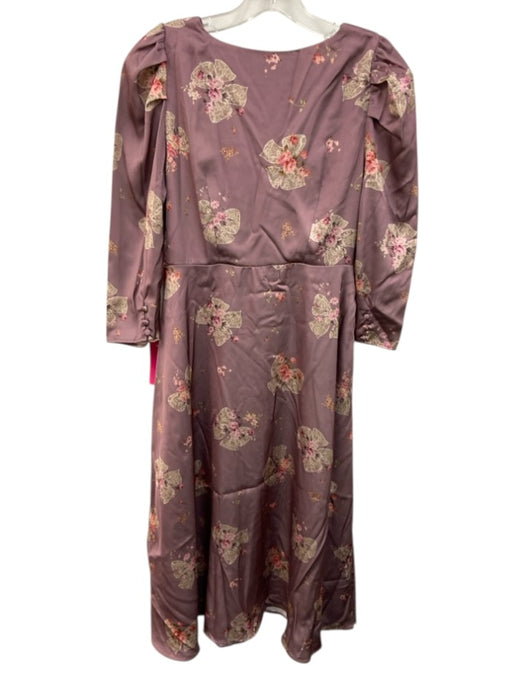 Marant Etoile Size M Purple & Multi Poly Blend V Neck 1/2 Sleeve Printed Dress Purple & Multi / M