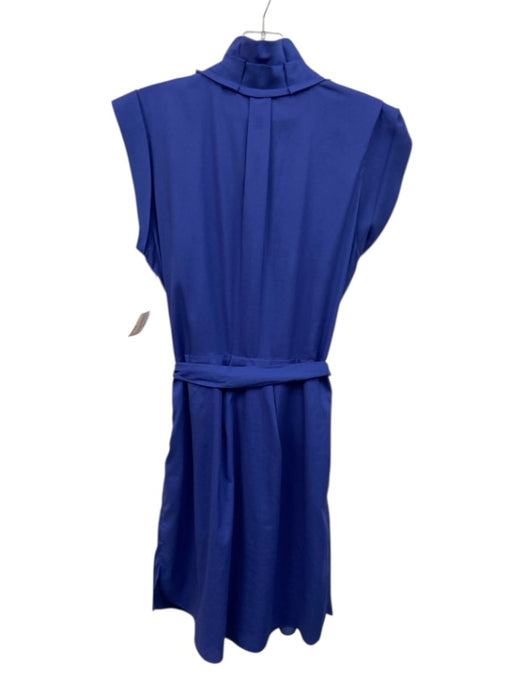 Ted Baker Size 1 Blue Polyester Sleeveless V Neck Mini Tie Belt Dress Blue / 1