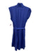 Ted Baker Size 1 Blue Polyester Sleeveless V Neck Mini Tie Belt Dress Blue / 1