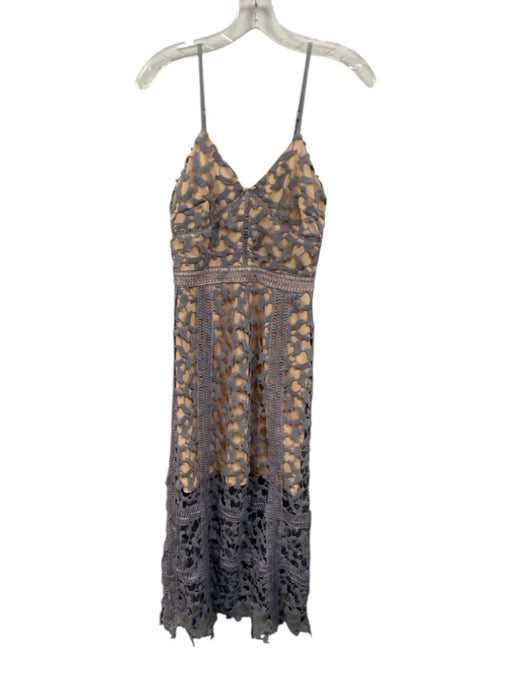 Elliatt Size XS Purple Polyester Lace Overlay Adjustable Strap Zip Back Dress Purple / XS