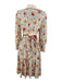 Zimmermann Size 3 Cream & Multi Linen Tie Waist Floral Print Knee Length Dress Cream & Multi / 3