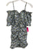 Rouje Size 36 Blue, Green & Multi Cotton Floral Gold Accent Mini Dress Blue, Green & Multi / 36