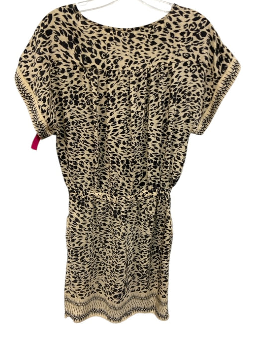 Sea New York Size 2 Tan & black Silk Sleeveless Printed Wide Neck Dress Tan & black / 2