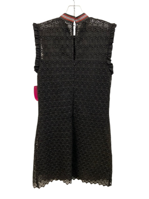 Sandro Size S Black No Fabric Tag Sleeveless Keyhole Back Lace Overlay Dress Black / S