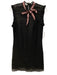 Sandro Size S Black No Fabric Tag Sleeveless Keyhole Back Lace Overlay Dress Black / S