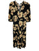 Ba&sh Size 1 Black & Multi Viscose V Neck Floral Elastic Waist 3/4 Sleeve Dress Black & Multi / 1