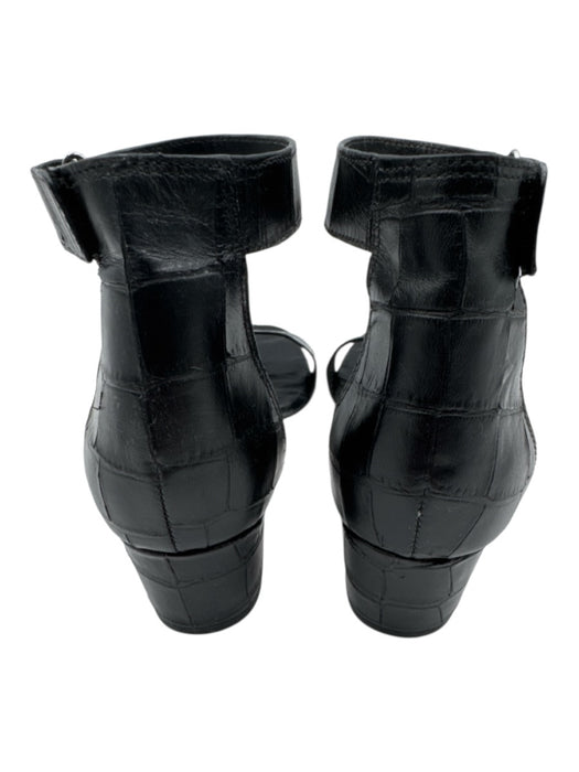 Vince Shoe Size 7.5 Black Leather open toe Ankle Buckle Block Heel Sandals Black / 7.5