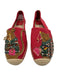 Tory Burch Shoe Size 6.5 Red & Multi Canvas Cap Toe Flat Espadrille Shoes Red & Multi / 6.5