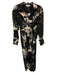 Frame Size S Black Multi Mulberry Silk Blend Printed Wrap V Neck Dress Black Multi / S