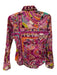 Etro Size 40 Pink Multi Cotton Blend Button Front Printed Top Pink Multi / 40