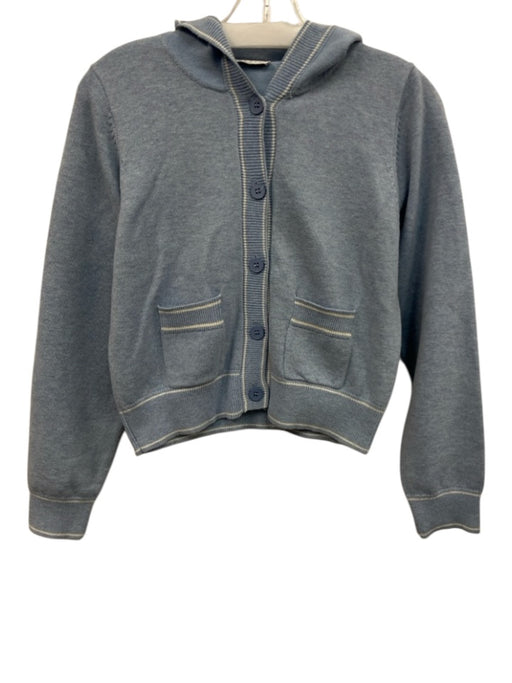 Sandro Size S Blue No Fabric Tag Button Front Heathered Patch Pocket Cardigan Blue / S