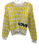 Maje Size 1 White, Yellow & Black Acrylic Blend Crew Neck Printed Sweater White, Yellow & Black / 1