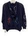 Alice + Olivia Size 38 Navy Cotton & Cashmere 1/4 Button Hooded Sweater Navy / 38