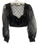 Meshki Size XXS Black Polyester Sweetheart Neckline Long Mesh Sleeves Top Black / XXS
