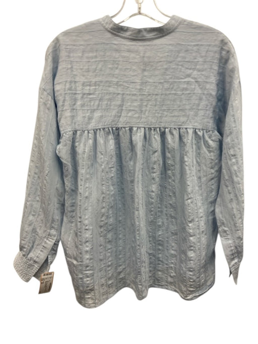 Vince Size XS Blue Rayon Blend V Neck Long Sleeve Striped Top Blue / XS