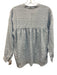 Vince Size XS Blue Rayon Blend V Neck Long Sleeve Striped Top Blue / XS