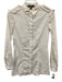 Burberry Size 36 Off White Cotton Blend Button Front Ruffles High Collar Top Off White / 36
