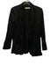 Liviana Conti Size 38 Black Cotton Blend Open Front Lapels Slit Pocket Blazer Black / 38