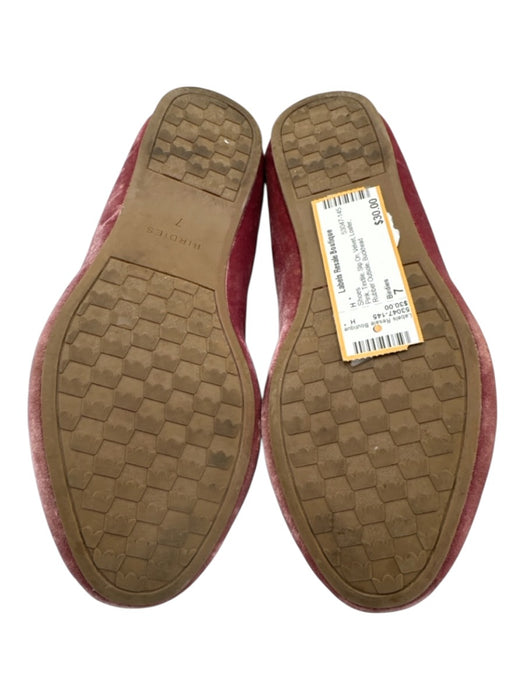 Birdies Shoe Size 7 Pink Textile Slip On Velvet Loafer Rubber Outsole Shoes Pink / 7