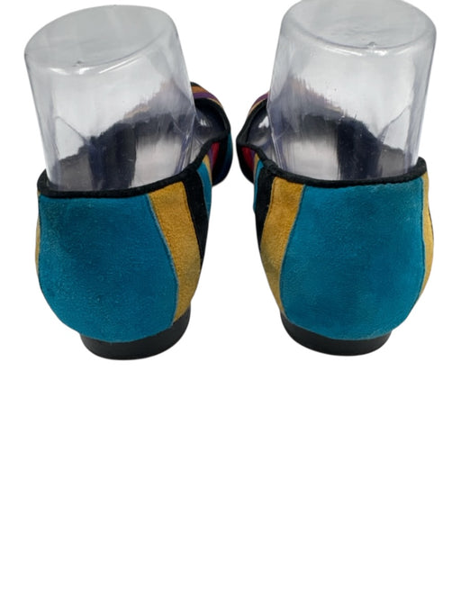 Alice + Olivia Shoe Size 37 Blue, Yellow & Multi Leather Suede Pointed Toe Shoes Blue, Yellow & Multi / 37