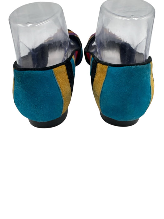 Alice + Olivia Shoe Size 37 Blue, Yellow & Multi Leather Suede Pointed Toe Shoes Blue, Yellow & Multi / 37