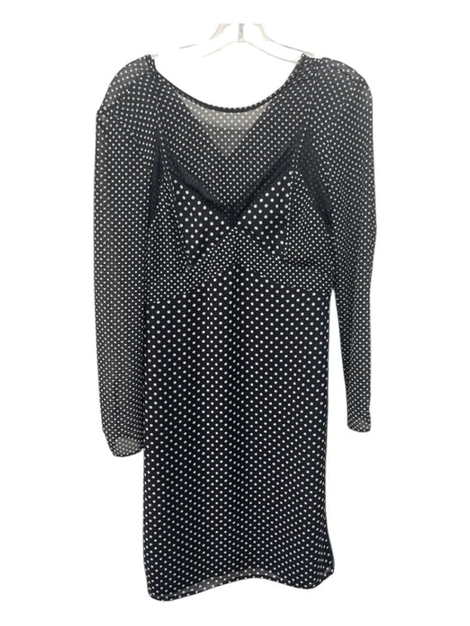 Joie Size S Black & White Polyester Polka Dots Lace Trim Spaghetti Strap Dress Black & White / S