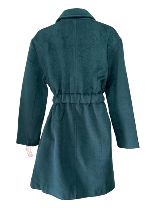 Valentino Size M Dark Green Wool Blend Button Close Pockets Below Knee Coat Dark Green / M