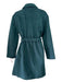 Valentino Size M Dark Green Wool Blend Button Close Pockets Below Knee Coat Dark Green / M