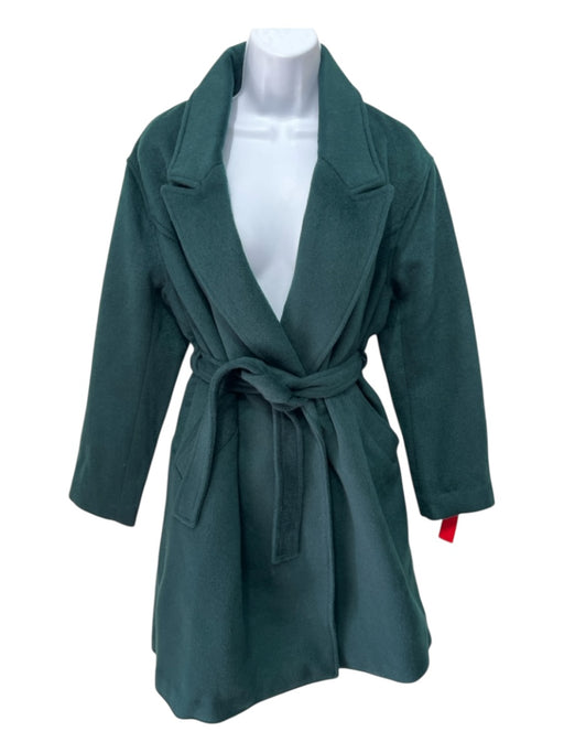 Valentino Size M Dark Green Wool Blend Button Close Pockets Below Knee Coat Dark Green / M