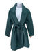 Valentino Size M Dark Green Wool Blend Button Close Pockets Below Knee Coat Dark Green / M