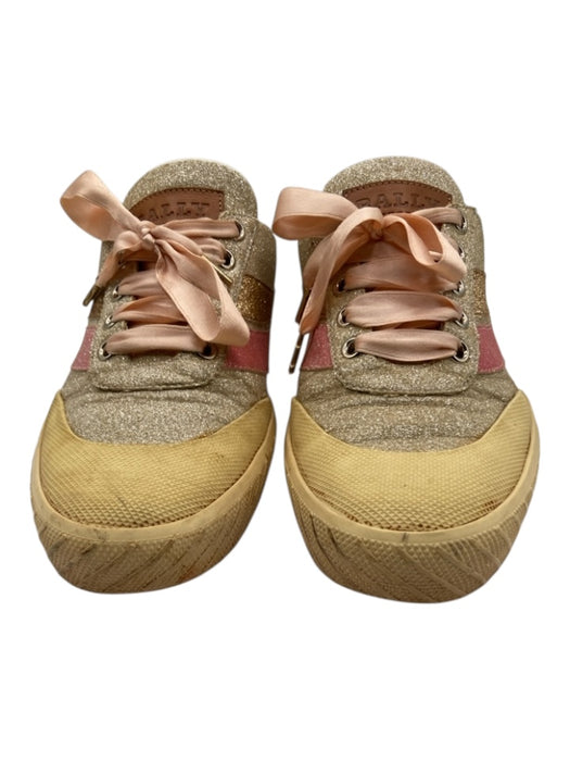 Bally Shoe Size 6.5 Tan & multi Leather & Synthetic Lace Up Glitter Detail Shoes Tan & multi / 6.5