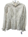 Zimmermann Size 2 Cream White Linen Embroidered Floral Mock Neck Long Sleeve Top Cream White / 2