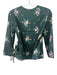 Ted Baker Size S/2 Green, Yellow, Pink Polyester Long Sleeve Floral Wrap Top Green, Yellow, Pink / S/2