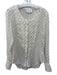 Madison Marcus Size XS White & Gold Silk Metallic Thread Dotted Button Up Top White & Gold / XS