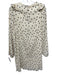 Ganni Size 36 White & Black Polyester Long Sleeve Polka Dot Ruffle Detail Dress White & Black / 36