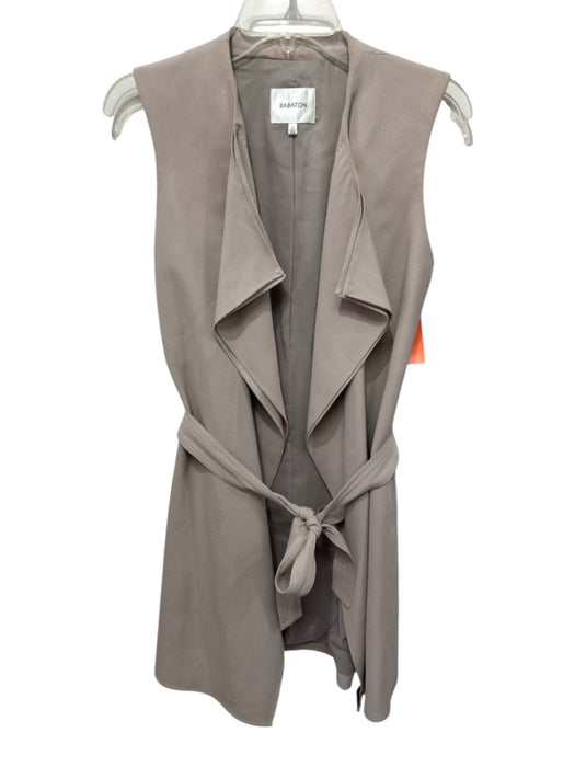Babaton Size XS Taupe Beige Triacetate Blend Draped Front Layered Midi Vest Taupe Beige / XS