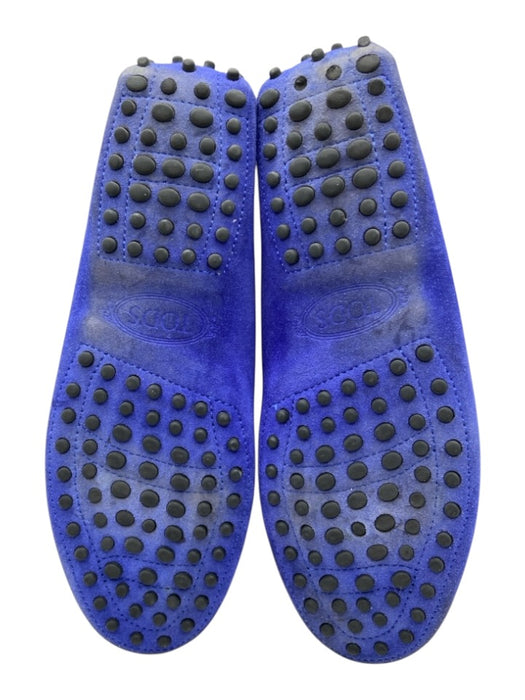 Tods Shoe Size 37.5 Blue Suede Rubber Sole Gold Hardware Flats Loafers Blue / 37.5