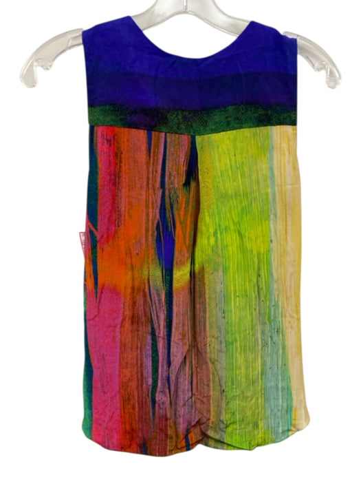 Amanda Uprichard Size P Multi Silk V Neck Sleeveless Printed Top Multi / P