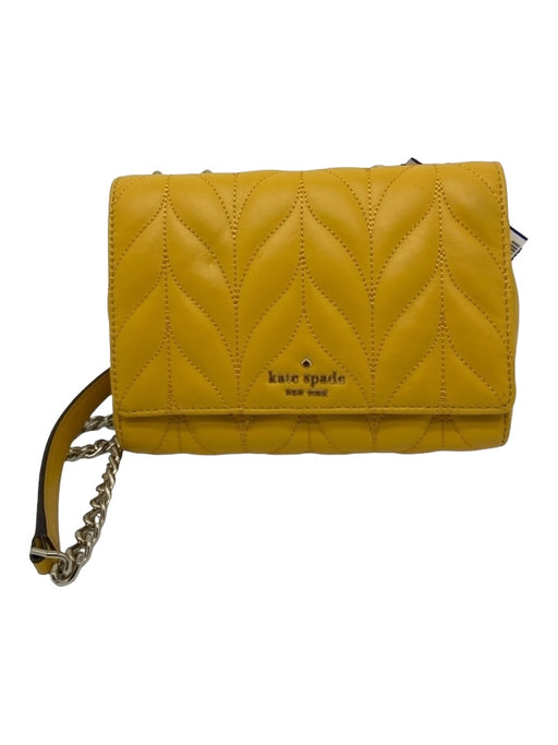 Kate Spade Yellow Leather Magnetic Snap Quilted Bag Yellow / Mini