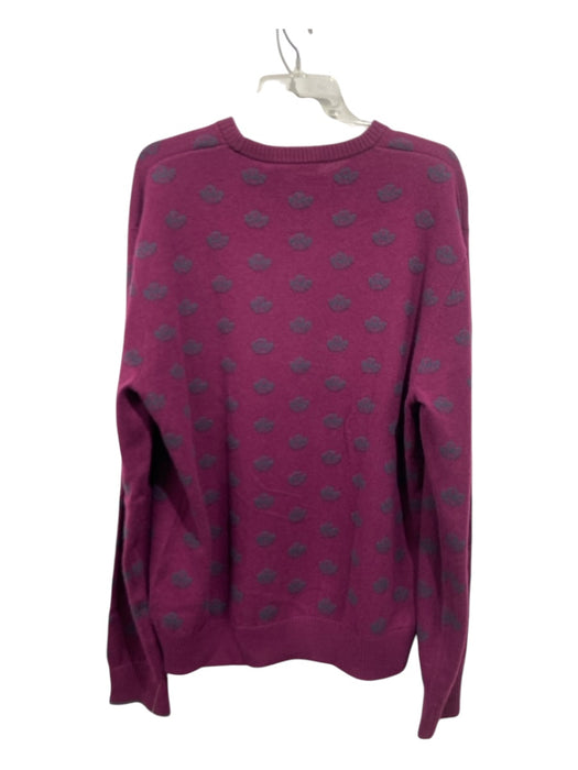 Greyson NWT Size XL Magenta Cashmere Abstract Crew Men's Sweater XL