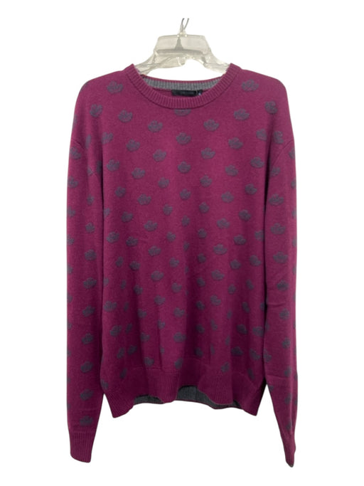 Greyson NWT Size XL Magenta Cashmere Abstract Crew Men's Sweater XL